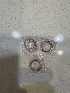 Set of 3 Rose Gold Metal Key Rings
